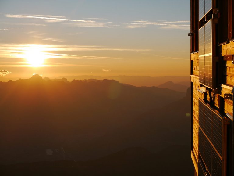 Sunset at de Tet Rousse Refuge Mont Blanc Chamonix